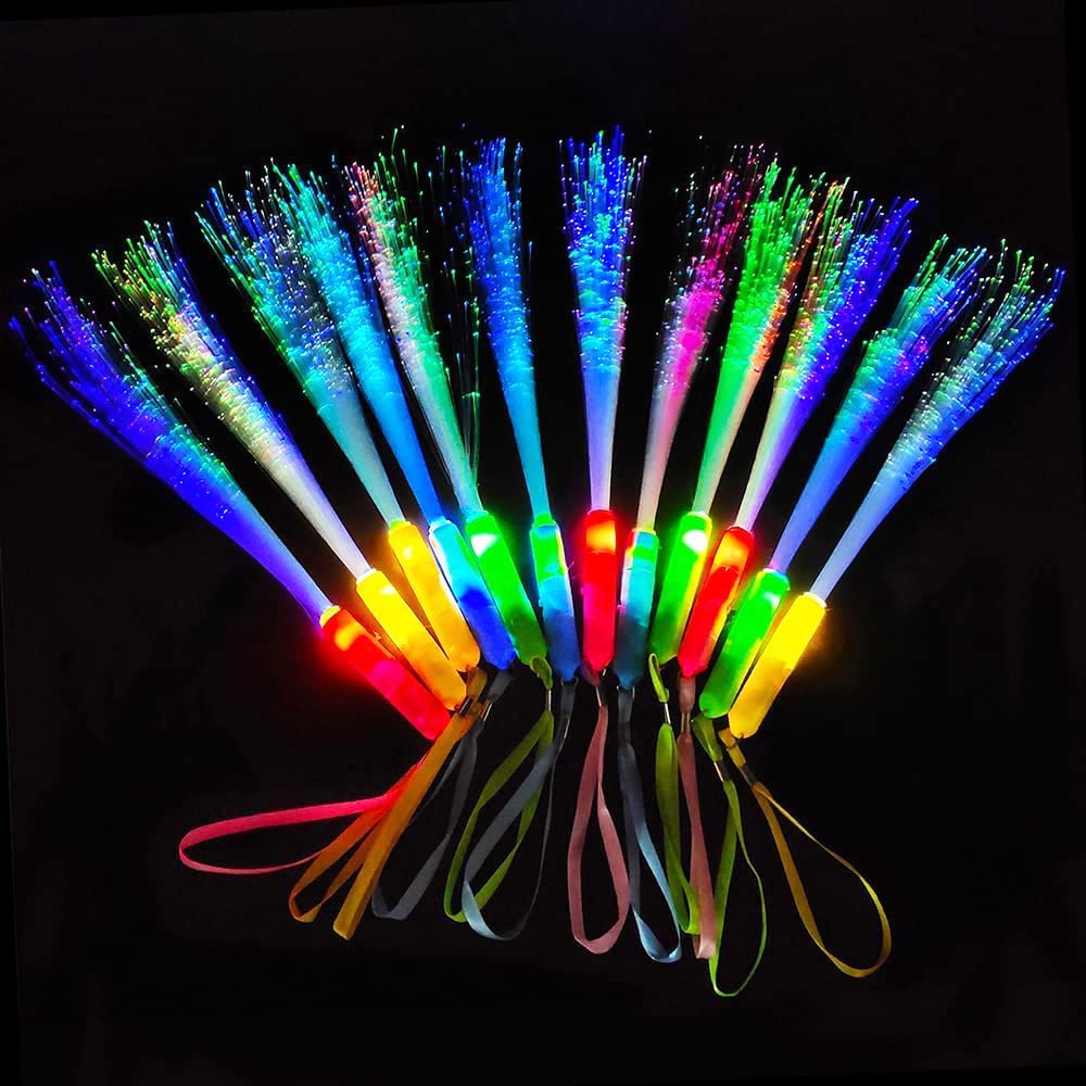 Senhui 12 Leuchtstäbe Partyzubehör, 3 Modi Farbe blinkende LED-Lichtstäbe Glow in the Darkness Stick