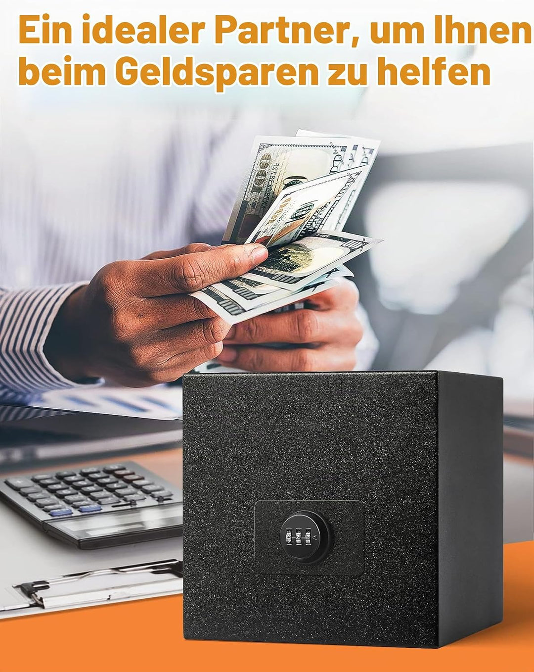 Spardose für Erwachsene, wiederverwendbares Edelstahl-Passwort Spardose aus Metall mit Kombinationss