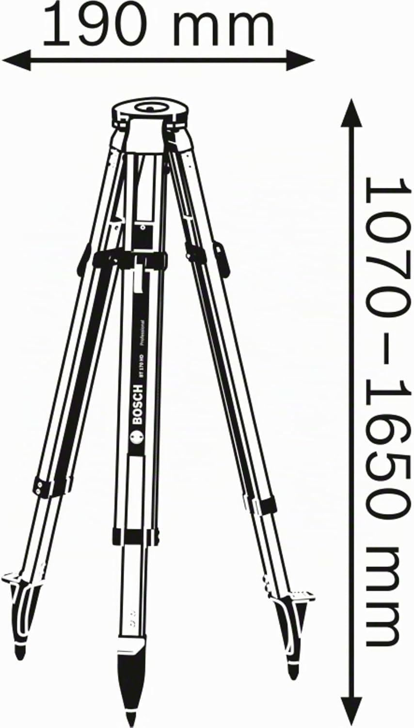 Bosch Professional Baustativ für Laser und Nivelliergeräte BT 170 HD (Höhe: 107–165 cm, Gewinde: 5/8