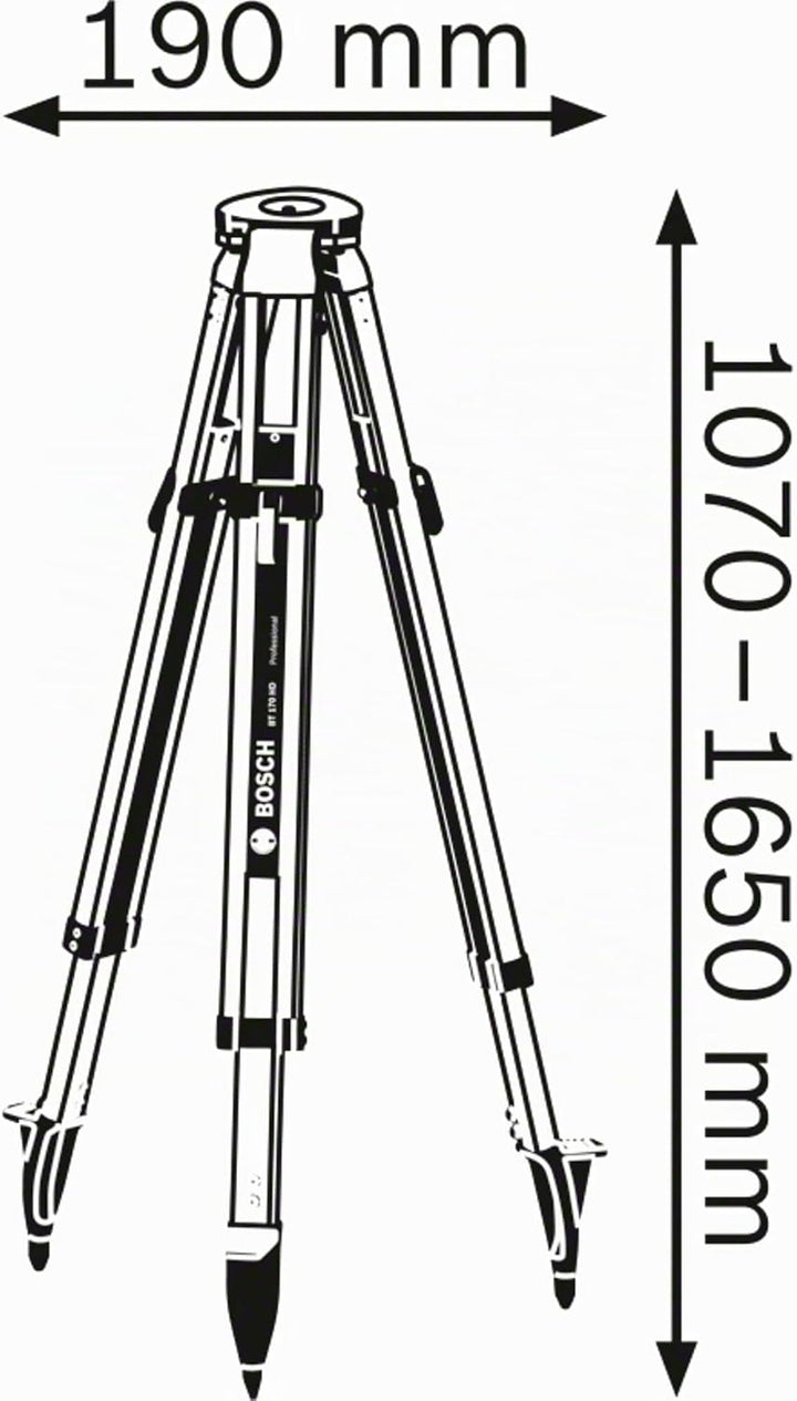 Bosch Professional Baustativ für Laser und Nivelliergeräte BT 170 HD (Höhe: 107–165 cm, Gewinde: 5/8