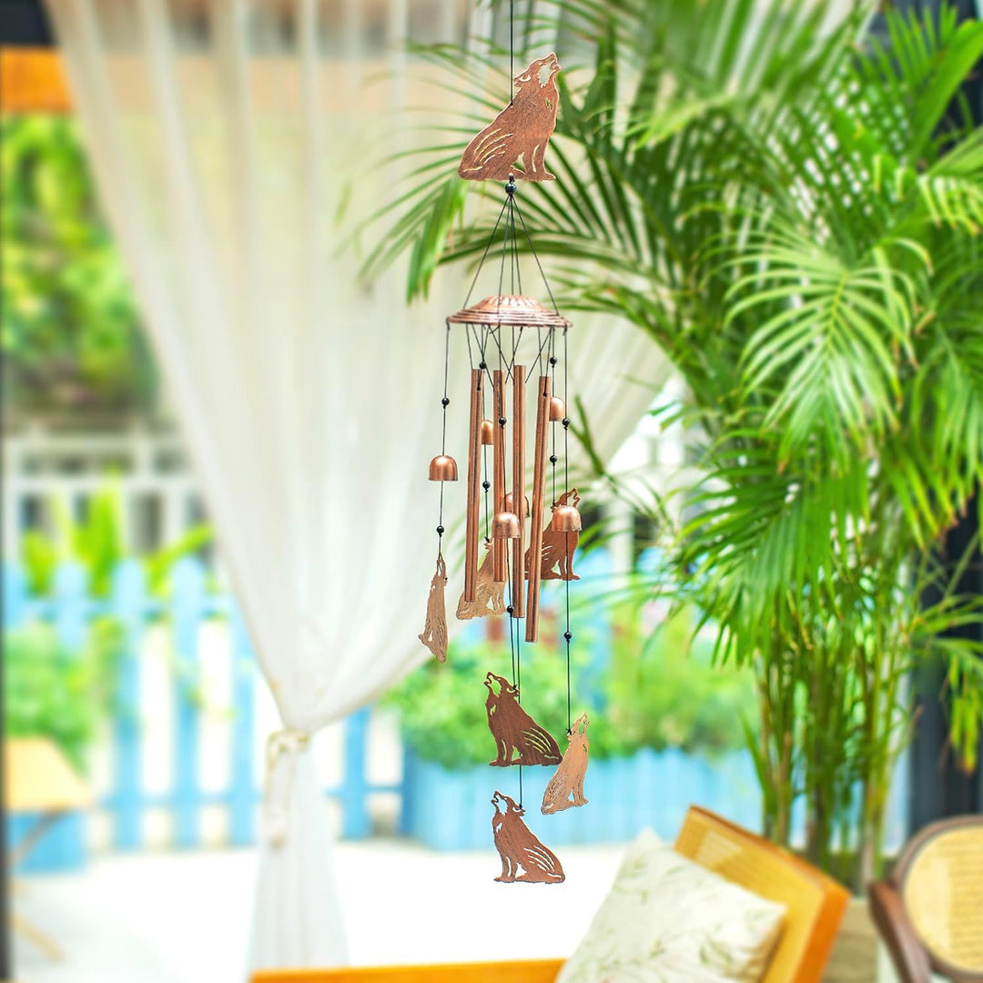 Windspiel mit Wölfen, Geschenke mit Wolf für Frauen/Männer/Mutter/Frau/Oma, Geburtstagsgeschenk, Ged