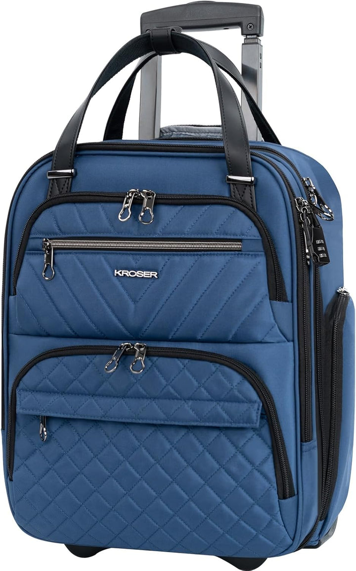 KROSER Handgepäck Koffer Trolley 40cm, Carry On Untersitzer Multifunktional 16-Zoll Leichter Über-Na