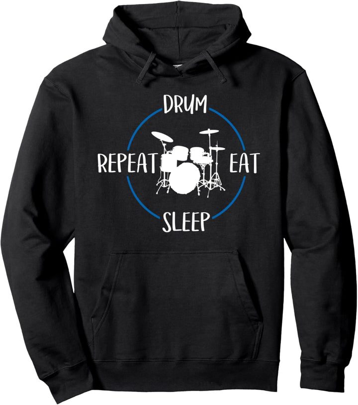 Drum Eat Sleep Repeat Geschenk Für Drummer & Schlagzeuger Pullover Hoodie