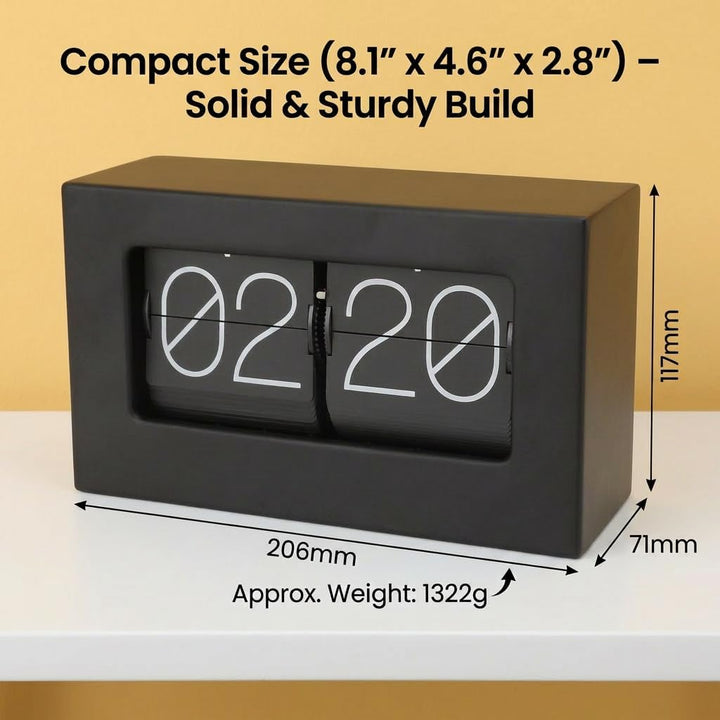 Greensen Retro Style Flip Clock, Mechanische Seitenwechsel-Desktop-Uhr mit Edelstahlbasis für Wohnzi