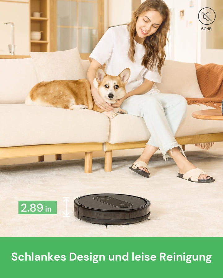 Vactidy Nimble T7 Saugroboter mit Wischfunktion mit 2800Pa Saugkraft, Wischroboter mit 120Min Laufze