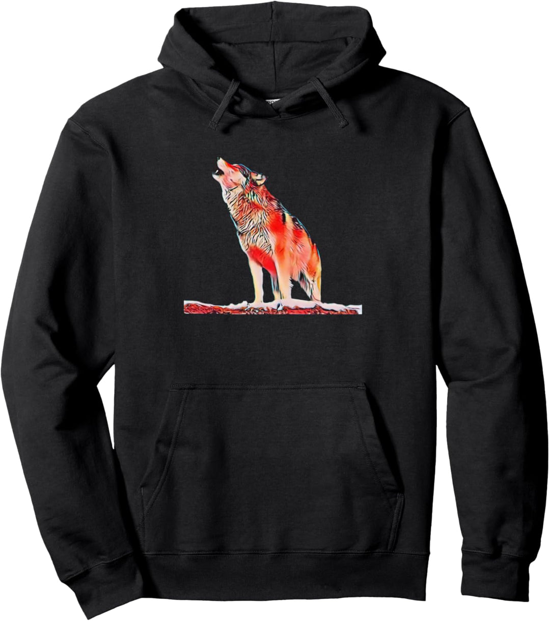 Wolf Motiv Mond Wölfe Pullover Hoodie