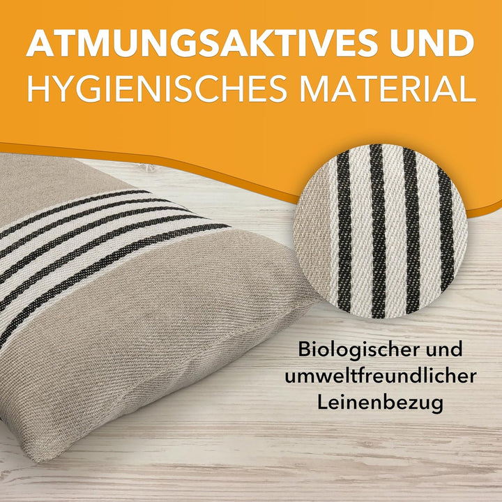 sositex | 1 Premium Saunakissen Lieblingskissen Reisekissen | Design: Moika | Masse: 45 x 22 cm, Lei