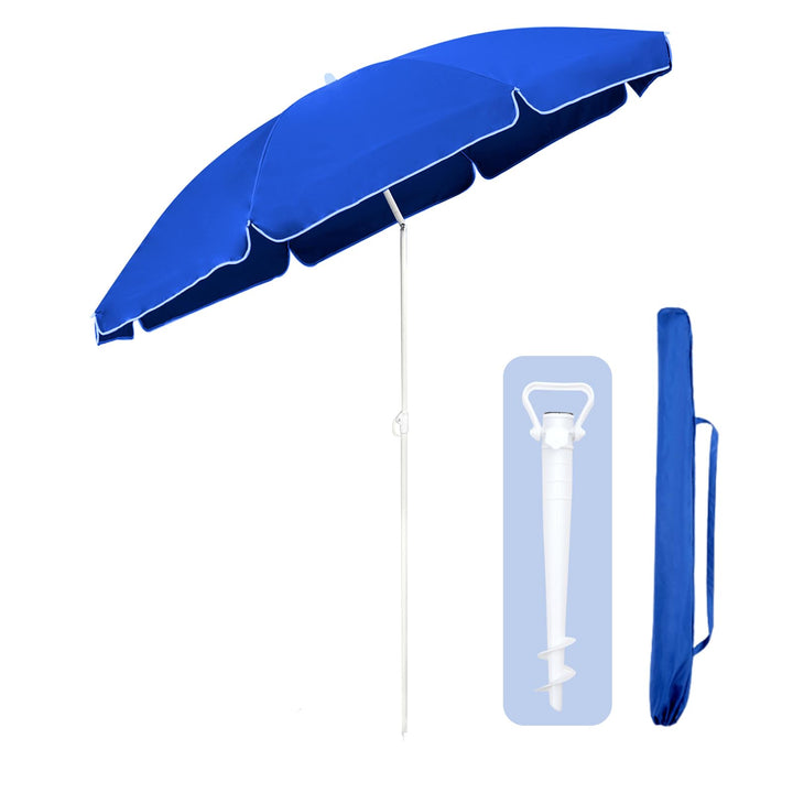 Sekey 160cm GRS-zertifizierter Sonnenschirm mit Sonnenschirmhalter für Garten, Terrasse & Strand | H