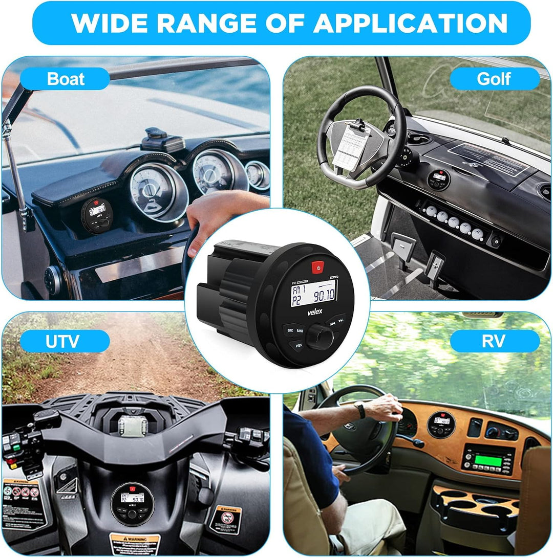 Wasserdicht Bluetooth Marine Stereo Lautsprecher 2 x 6.5 -Empfänger am DAB+ Radio für Streaming Musi
