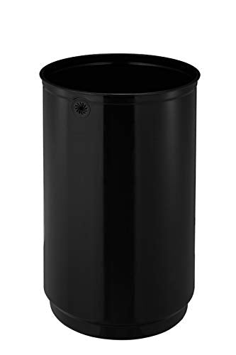 PROREGAL Stilvoller offener Abfallsammler aus gebürstetem Edelstahl | 60 Liter, HxØ 68,5x40,5cm | Si