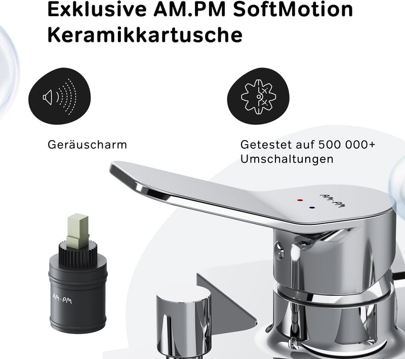 AM.PM X-Joy FXA10000 Wassersparende Wannen- und Brausebatterie kraztfest, leicht zu reinigen,mühelos