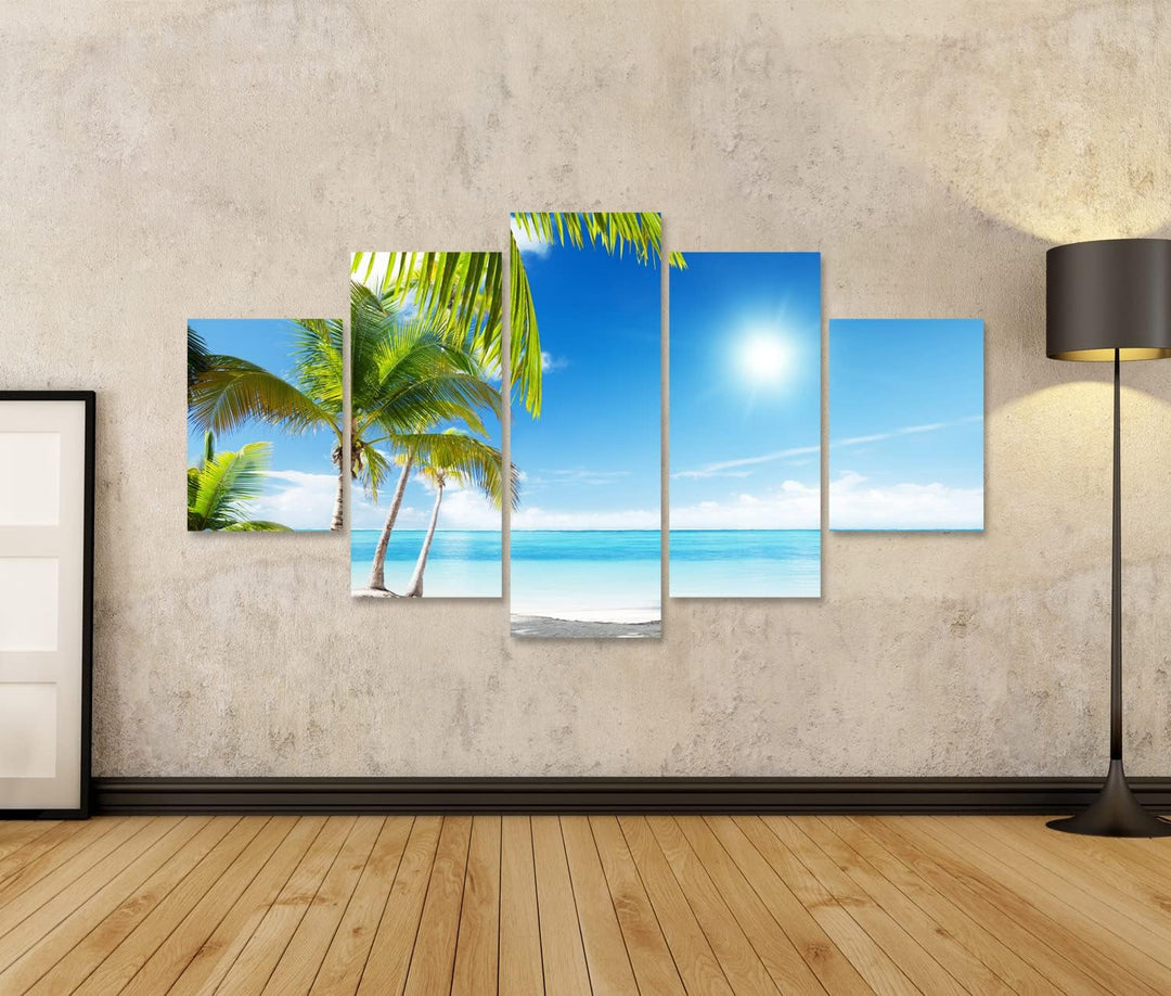 islandburner Bild auf Leinwand Karibisches Meer Strand Unter Palmen Bilder Wandbilder Poster Leinwan