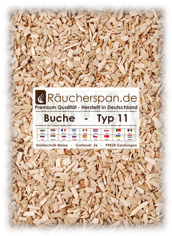 Räucherspäne Räucherchips Buche Typ 11 Spangrösse 4-6mm für Grill, Barbecue, Smokerbox bestens zum H