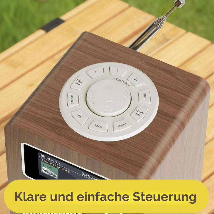 MangoKit MD4 DAB Radio mit Bluetooth,DAB Plus Digitalradio,UKW Radio,Küchenradios,Netz- und Batterie
