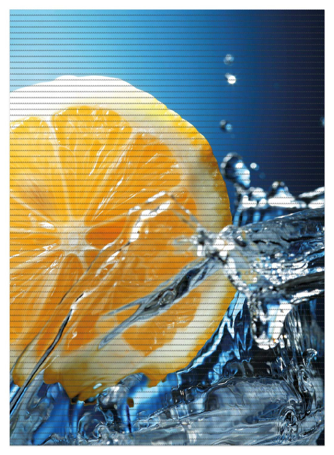 Wallario Duschmatte Antirutschmatte Badmatte Fussmatte Orange in spritzigem Wasser vor blauem Hinter