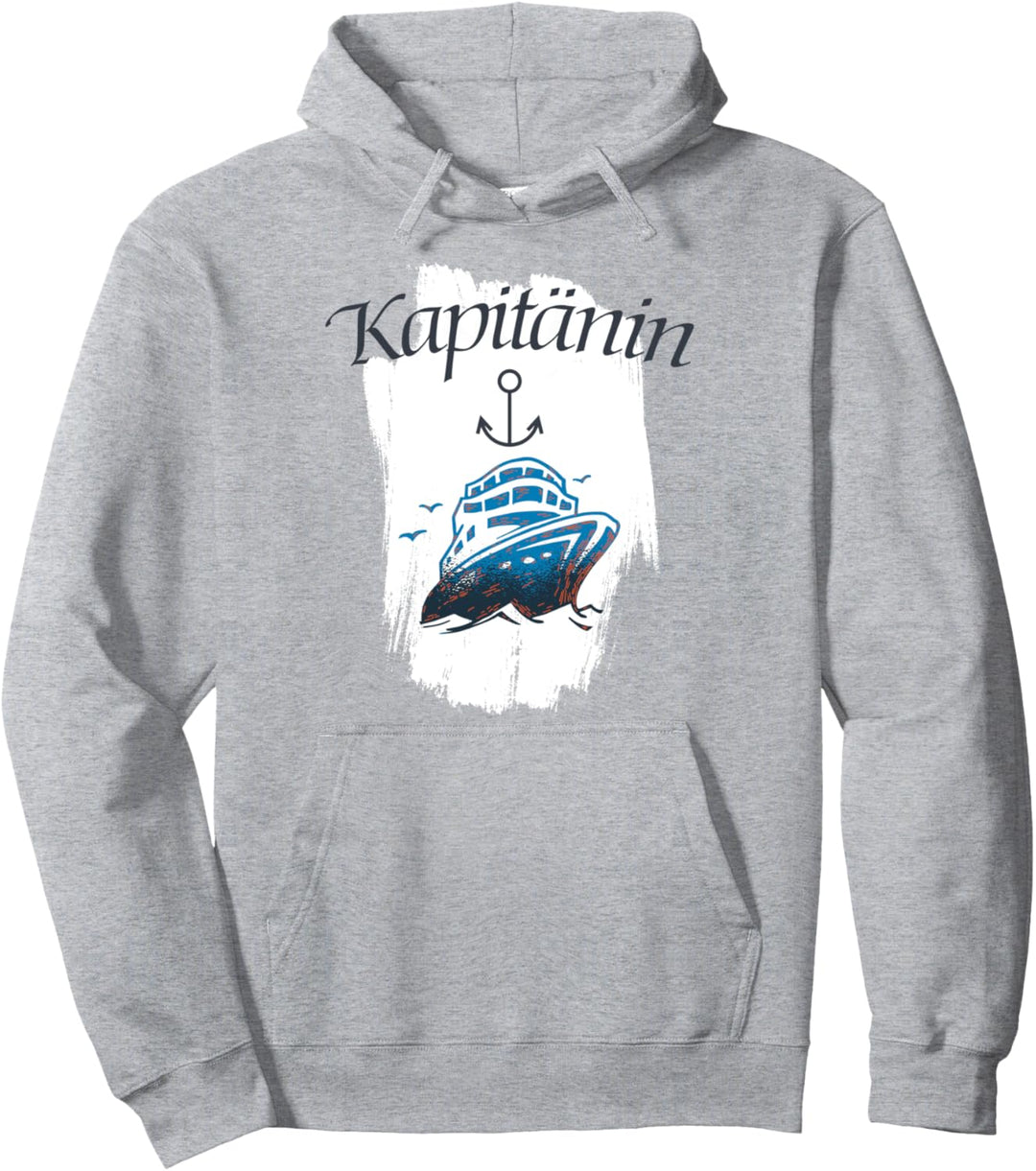 Kapitänin Boot Spruch Geschenk mit Anker für Segler Pullover Hoodie