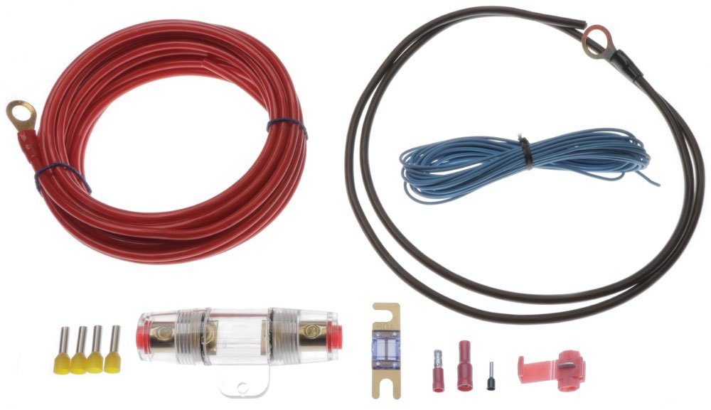 Kabelkit Vollkupfer 6mm² - Verstärker Anschluss-Set mit Sicherungshalter, Sicherungen und Kleinteile