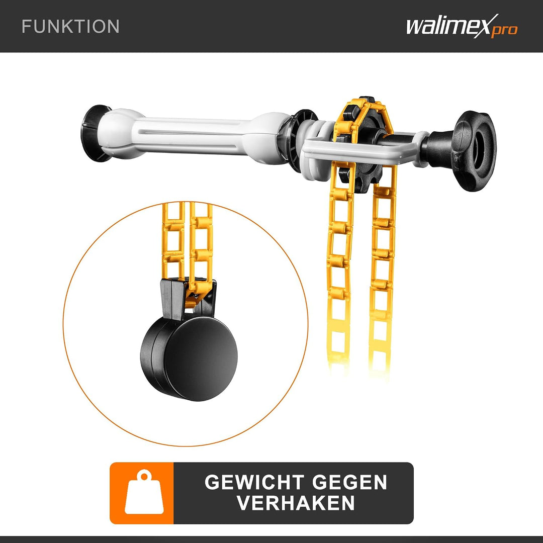 Walimex 3-fach Hintergrund Wandmontageset (3er Set) mit 3 Expan, mit 3 Expan