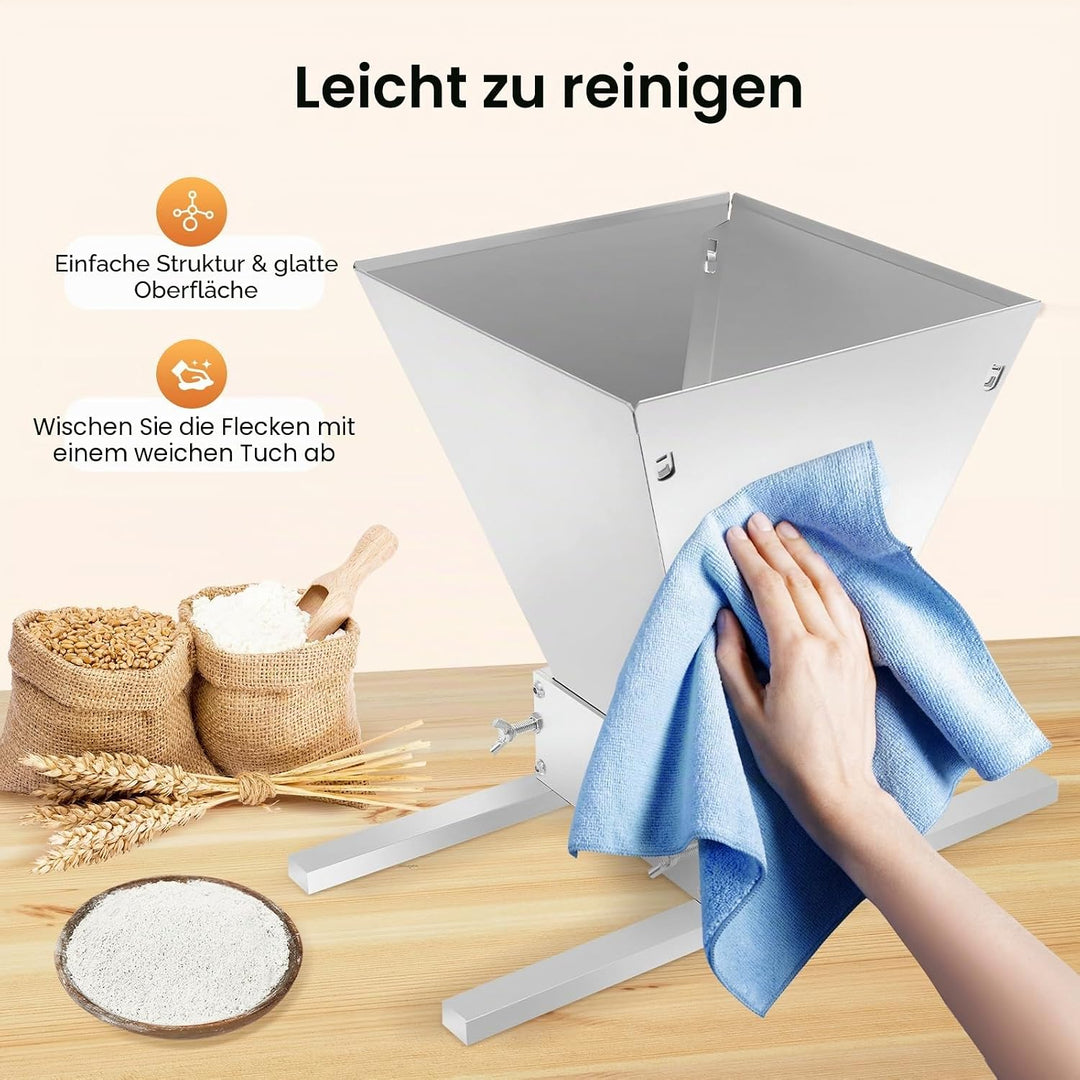 4L Manuelle Getreidemühle, Getreidequetsche, Malzmühle, Futtermühle, Edelstahl Verstellbare Grainmüh