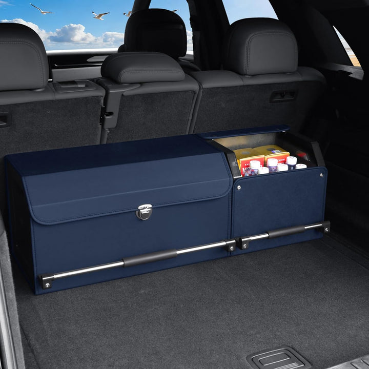 Auto Kofferraum Organizer mit Deckel – 2-in-1 Modulares XXL-Aufbewahrungsbox, Multifunktionaler Koff