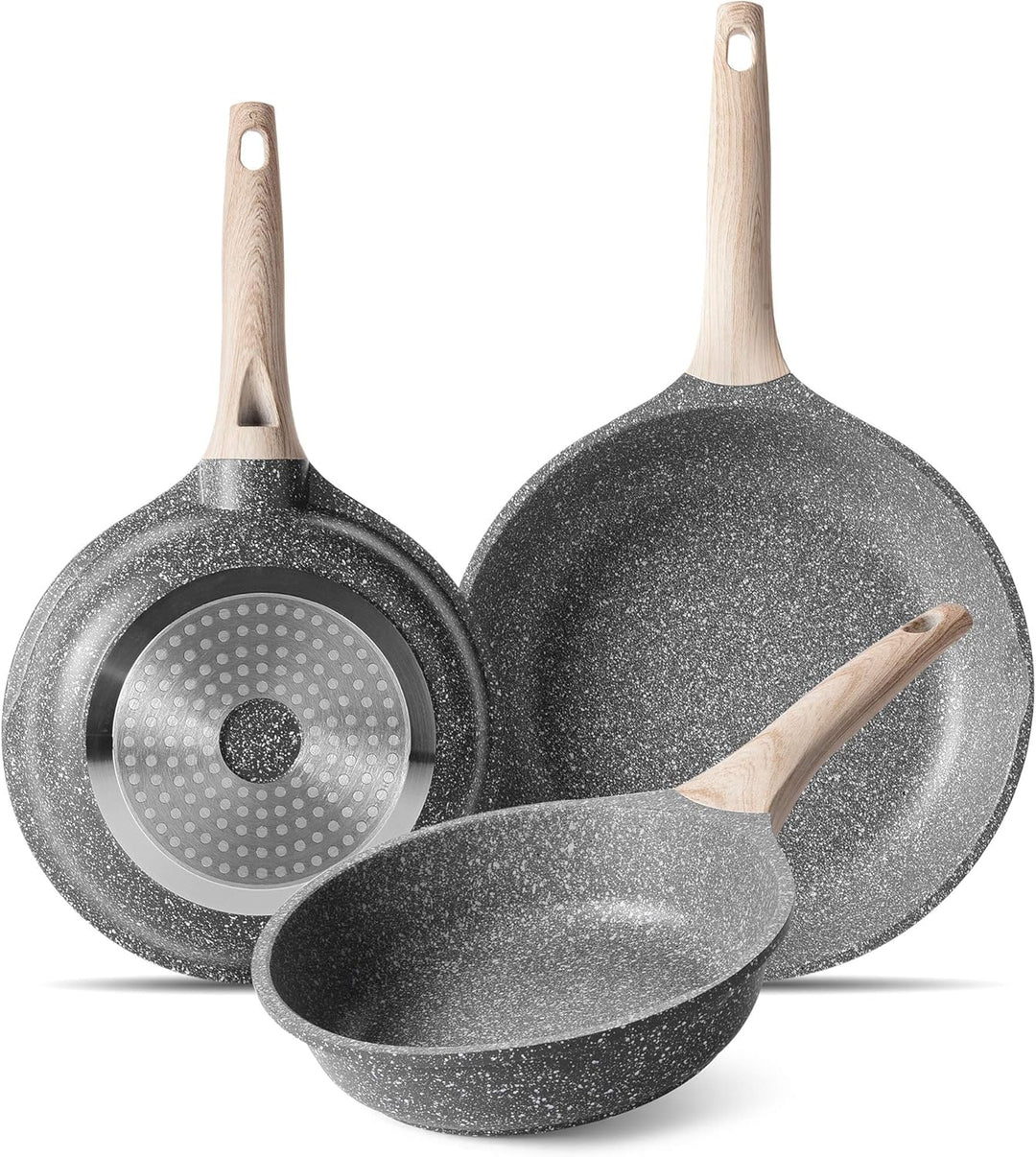 ZUOFENG Antihaft Pfanne Bratpfanne Beschichtet 20cm 24cm 28cm, Granit Pfannen Nonstick Frying Pan, B