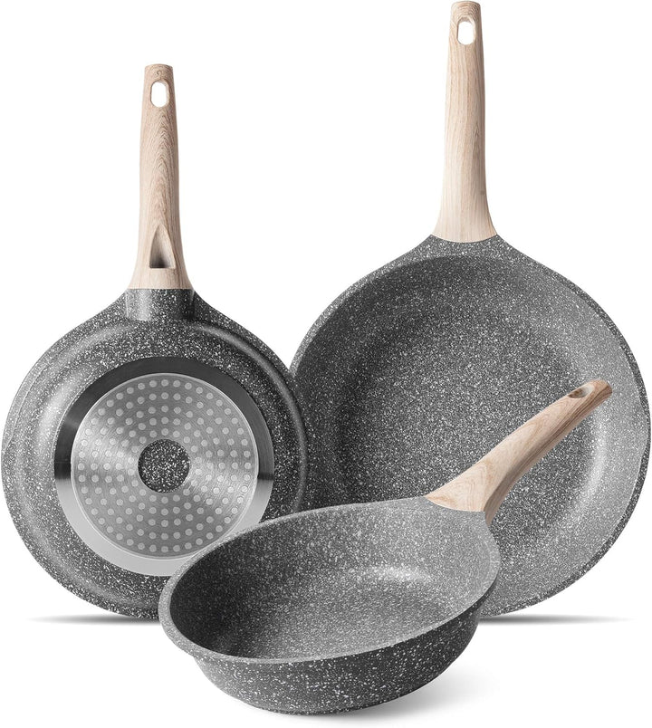 ZUOFENG Antihaft Pfanne Bratpfanne Beschichtet 20cm 24cm 28cm, Granit Pfannen Nonstick Frying Pan, B