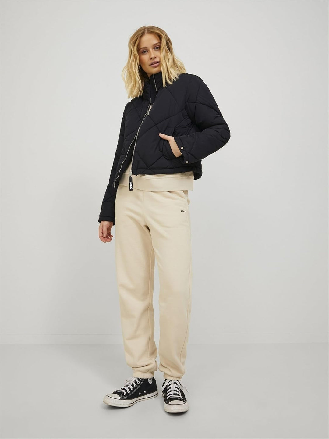 JACK & JONES Female Steppjacke JXPOWER Steppjacke, Schwarz