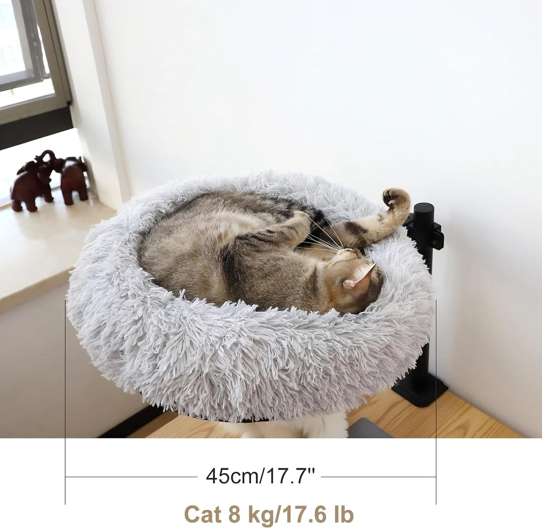 HengLiSam Schreibtisch Katzenbett Halterung, Holz katzenhöhle für Tisch mit Drehbar höhenverstellbar