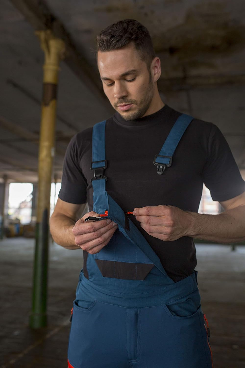 Portwest DX4 Latzhose, Grösse: L, Farbe: Metal Grau, DX441MGRL Metallgrau L, L Metal Grey