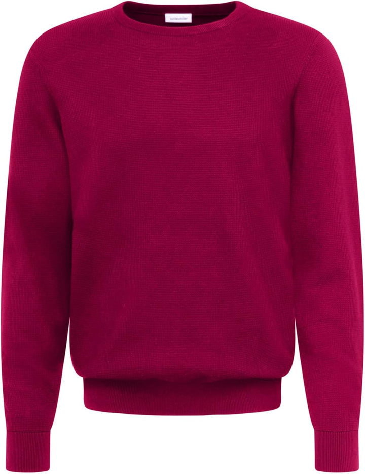 Seidensticker Herren Pullover - Regular Fit - Rundhalsausschnitt - Langarm - 100% Baumwolle S Rosa,