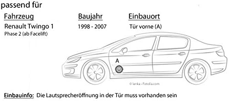 Lautsprecher Einbauset passend mit Kenwood KFC-S1356-13cm Koax Auto Einbauzubehör für Renault Twingo