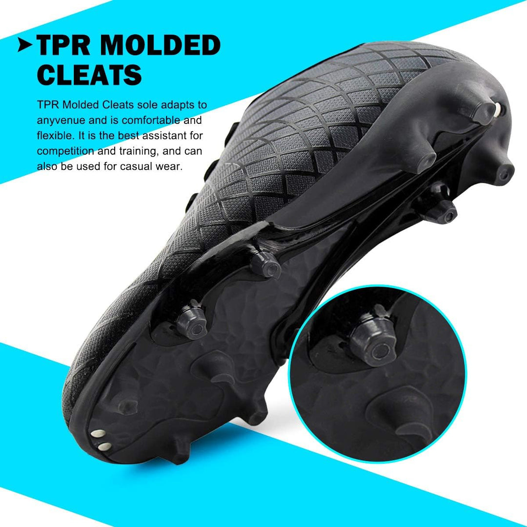 JABASIC Kinder Soccer Boots Jungen Mädchen Sportlich Draussen Fussballschuh 29 EU Schwarz, 29 EU Sch