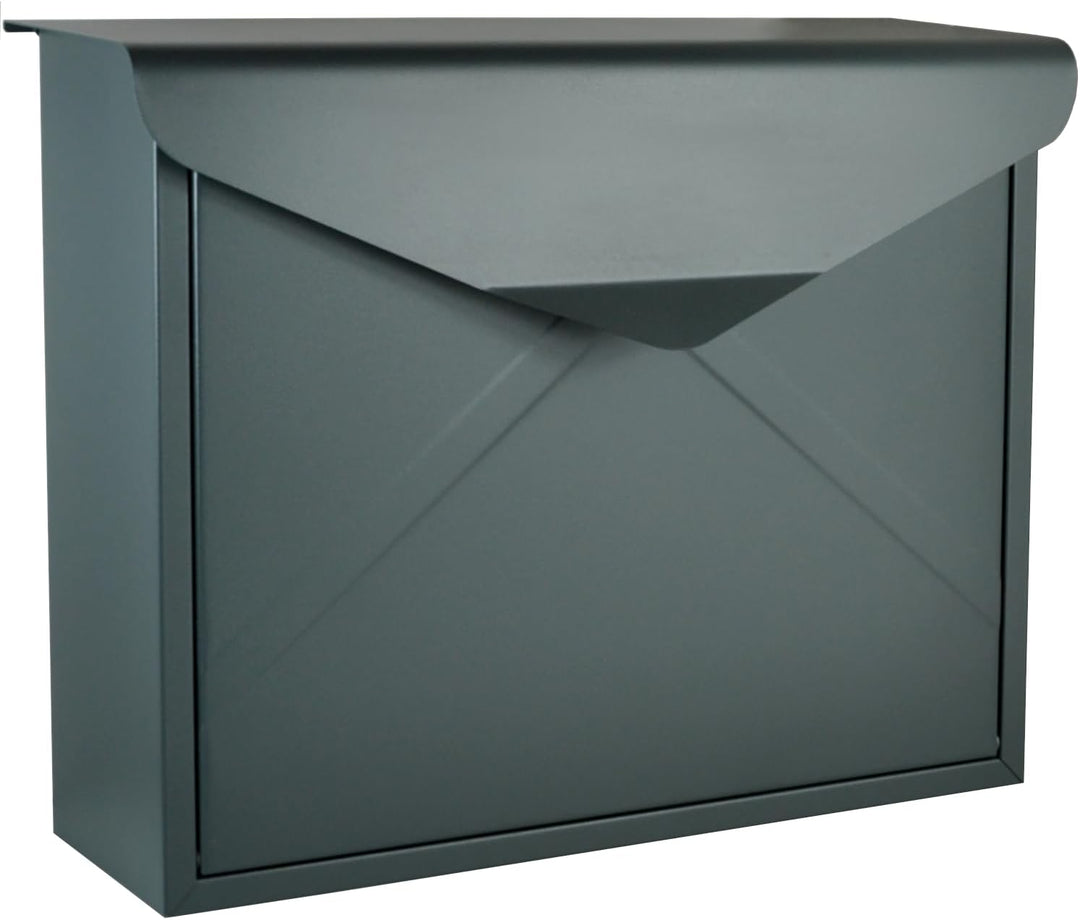 ALSTEN TECH Designer Briefkasten Wandbriefkasten Postkasten ohne Zeitungsrolle Zeitungsfach Anthrazi