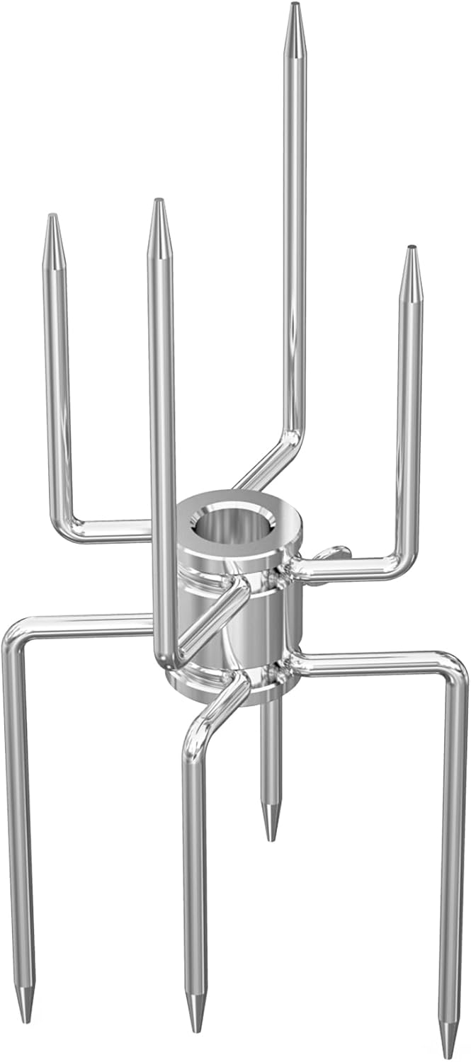 onlyfire Doppel-Fleischklammer, Fleischnadeln für Grillspiess Rotisserie, Drehspiess für 12mm Hexago