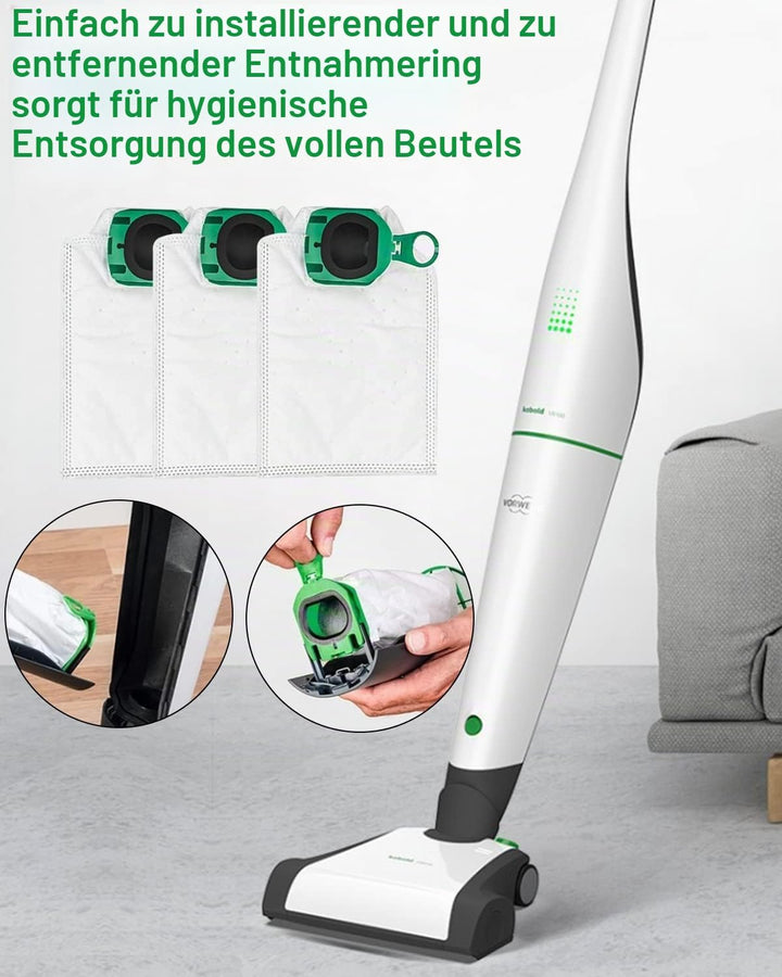 10 Stück Staubsaugerbeutel für Vorwerk Kobold VB100 FP 100 Premium Filtertüten mit Motorschutzfilter