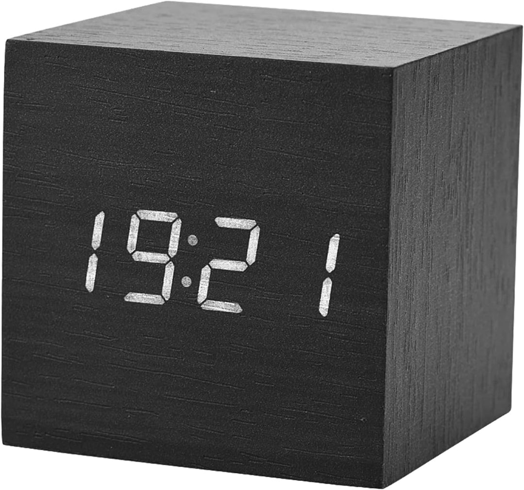 Digitale LED-Uhr, Digitaler Holzwecker, Digitaler Wecker Tischuhr mit Sprachsteuerungsfunktion für S