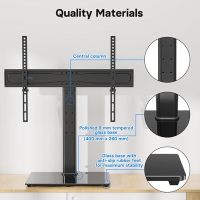 BONTEC TV Standfuss TV Ständer Standfuss für 32-65 Zoll LCD LED OLED Plasma Flach & Curved Fernseher