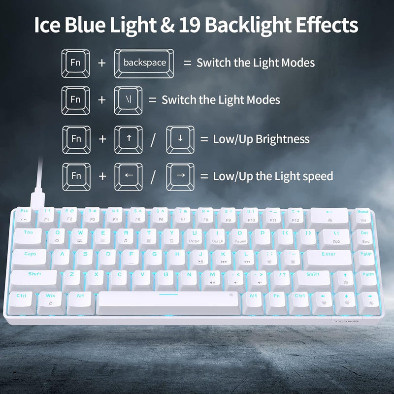 Dierya×TMKB T68se Gaming Mechanische Tastatur,60% Prozent Tastatur mit Blue Clicky Switch,Ultra-Comp