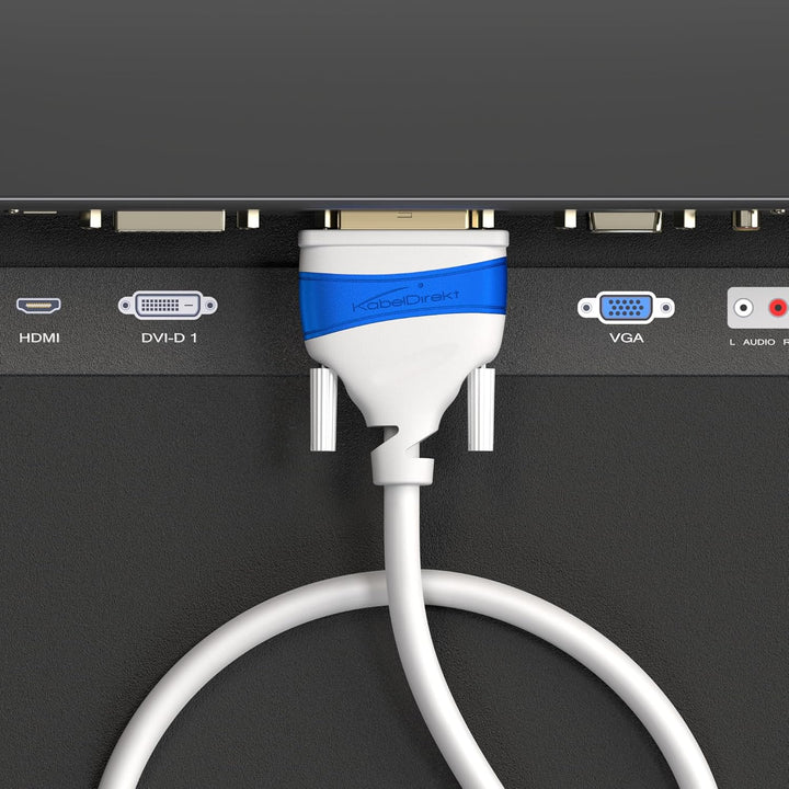 KabelDirekt – Dual Link DVI Kabel – mit Ferritkern für störungsfreie Signalübertragung – 7,5m (digit