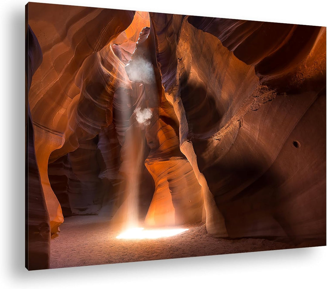 deyoli Höhle mit Licht Format: 80x60 cm als Leinwandbild, Motiv fertig gerahmt auf Echtholzrahmen, H
