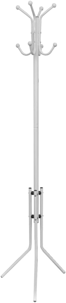Hothingwell Garderobenständer mit Haken, Weiss | Klassisches Design, stabile dreieckige Füsse, für W
