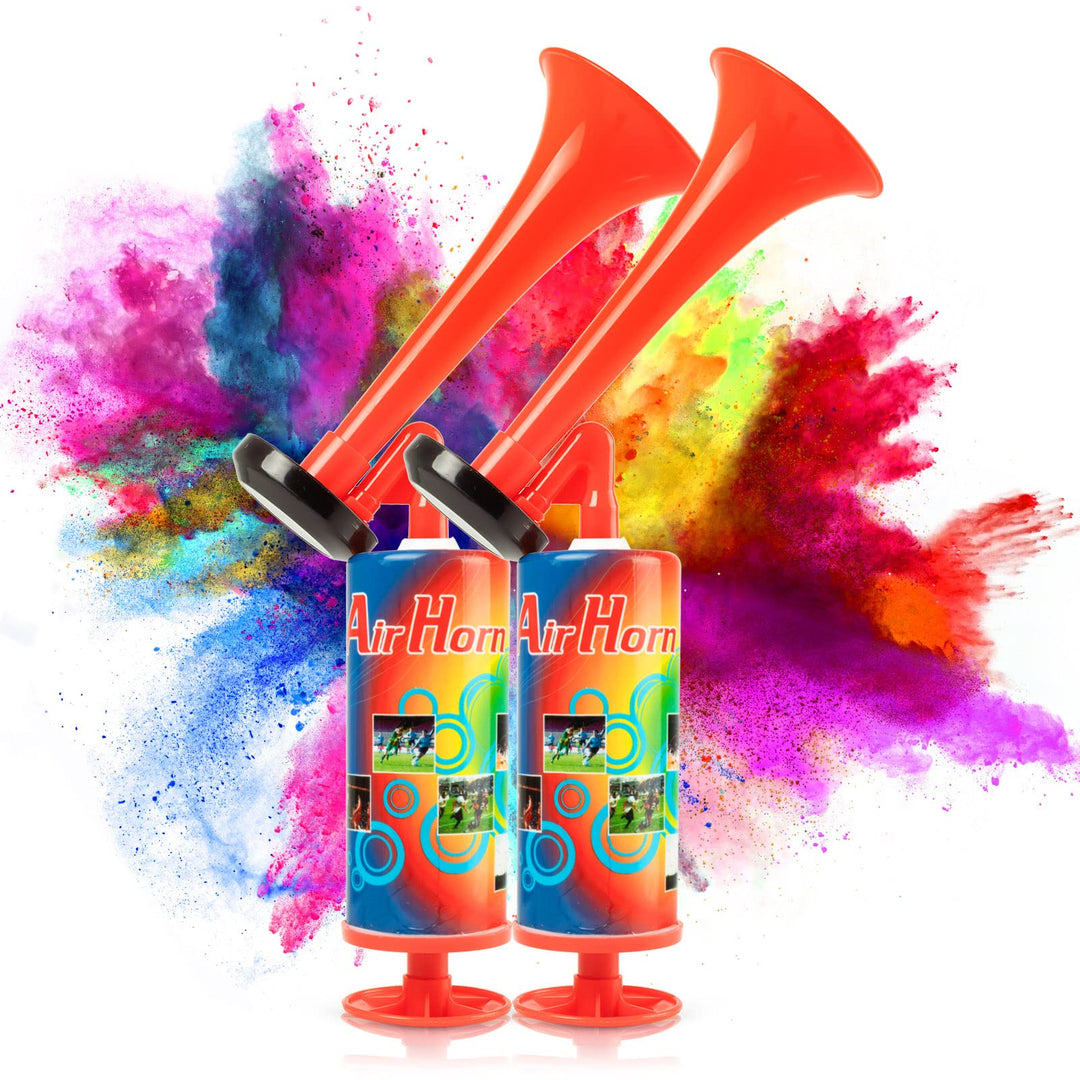 Dzanken Signalhorn Sporthupe 2 Stück Fanfare tragbare Sporthupe mit Lautem Ton und Luftpumpe Air Hor