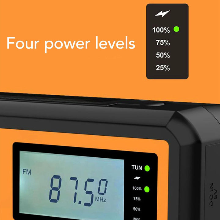 Notfall-Wetterradio, Kurbelradio, Solarradio, 4000-mAh-Wetterwarnradio, Solarladung, Handkurbel und