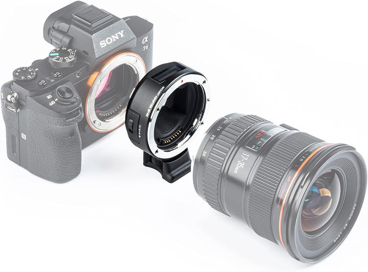 VILTROX EF-E5 Objektivadapter Autofokus Adapter kompatibel mit EF/EF-S Objektiv auf Sony E-Mount Kam