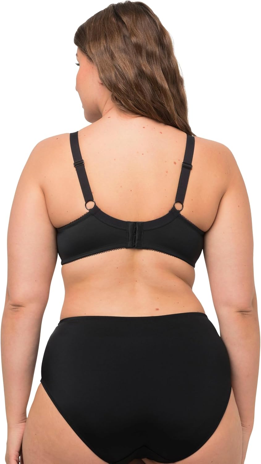Ulla Popken Damen Bügel-BH, Softschale, Cup B-e Bügel-BH, Softschale, Cup B-E 105F Schwarz, 105F Sch
