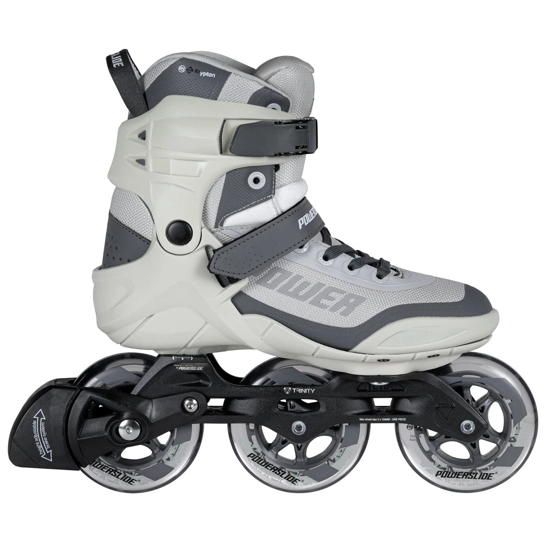 Powerslide Inline Skates Phuzion Krypton Grey 100, Unisex für Herren und Damen in Grau, 100mm/83A Ro