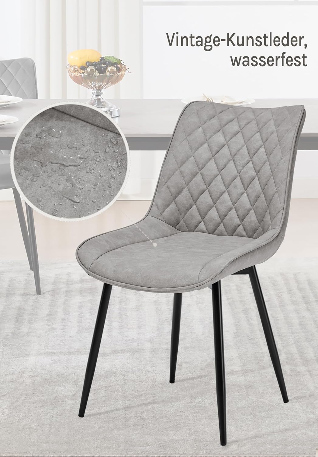 WOLTU 4 x Esszimmerstühle 4er Set Esszimmerstuhl Küchenstuhl Polsterstuhl Design Stuhl mit Rückenleh