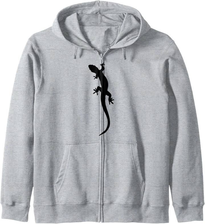 Schwarze Eidechse Silhouette Kapuzenjacke