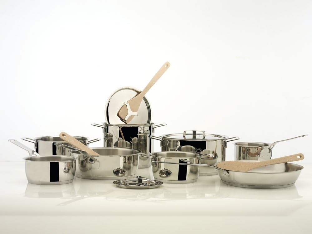 Alessi "POTS & PANS" Topf aus Edelstahl, Silber 24 cm, 24 cm