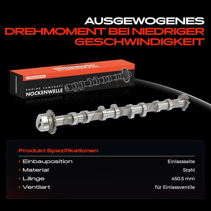 Frankberg Einlassnockenwelle für A3 A4 TT Altea Leon EOS Golf V J-e-t-t-a III P-a-s-s-a-t 2.0L 2004-